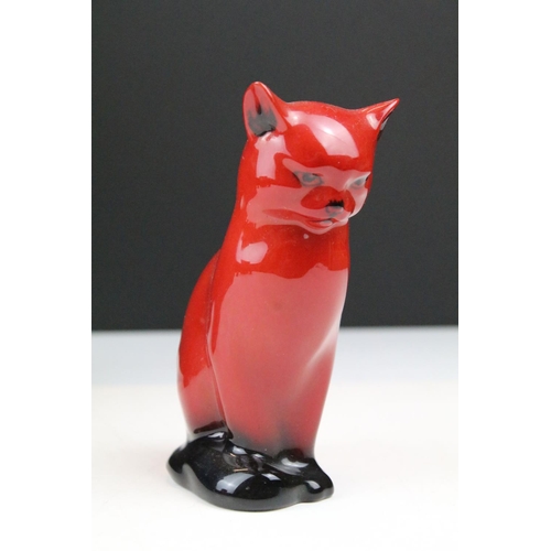 90 - Four boxed Royal Doulton flambé porcelain animals to include Fox (298), Rabbit (113), Duck (395) and... 