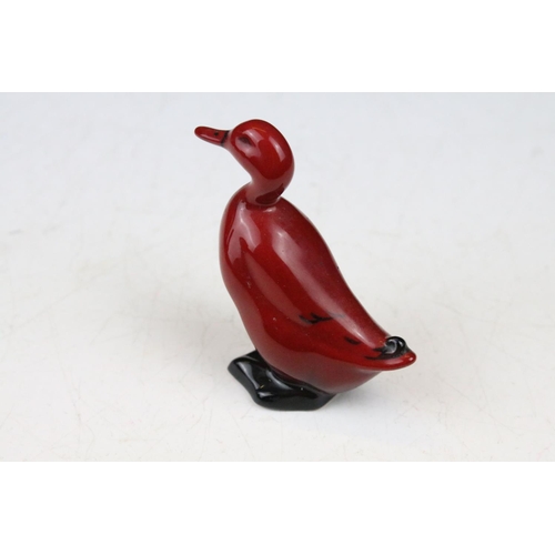 90 - Four boxed Royal Doulton flambé porcelain animals to include Fox (298), Rabbit (113), Duck (395) and... 