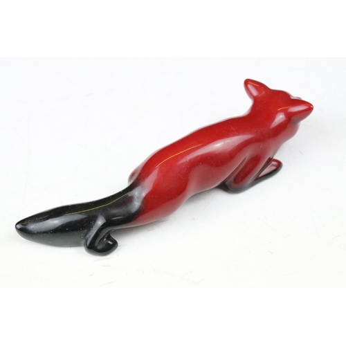 90 - Four boxed Royal Doulton flambé porcelain animals to include Fox (298), Rabbit (113), Duck (395) and... 