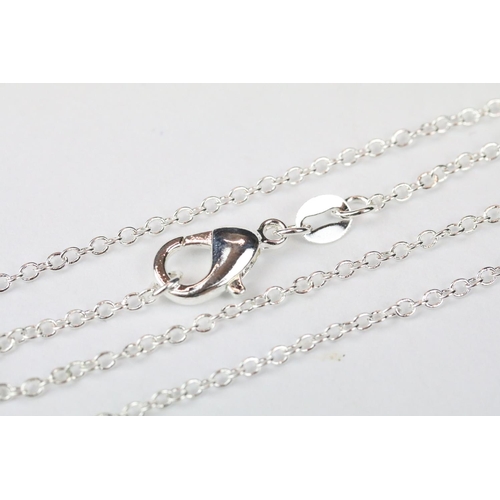 266 - Silver CZ halo style pendant necklace