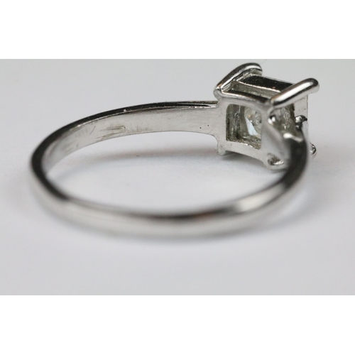274 - 18ct white gold princess cut diamond ring with approx. 3/4 carat
