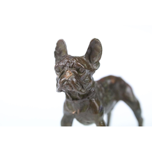 313 - A ornamental bronze in the form of a French Bulldog.