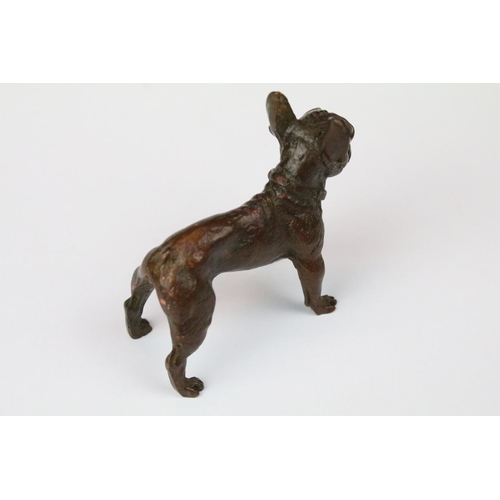 313 - A ornamental bronze in the form of a French Bulldog.