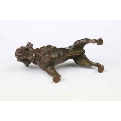 313 - A ornamental bronze in the form of a French Bulldog.