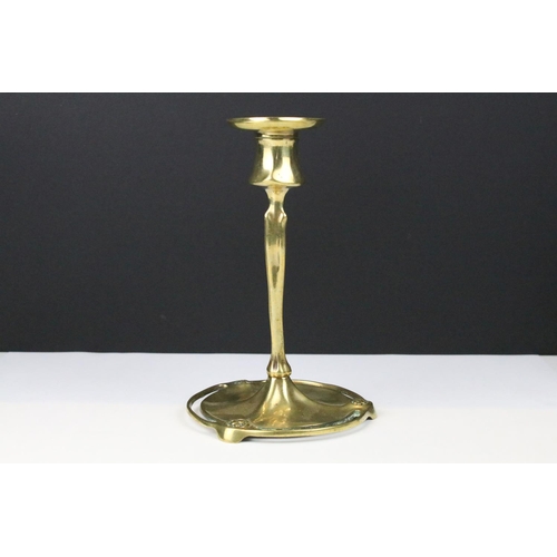 322 - A brass Art nouveau candlestick of classical form