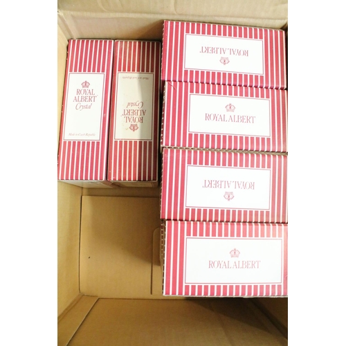 94A - Collection of 17 boxed Royal Albert Crystal glass sets to include tumblers, Champagne flutes, wine g... 