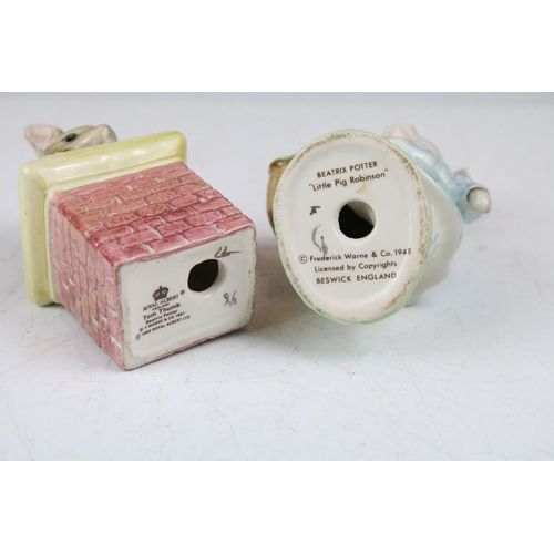 103 - Collection of 15 Beswick & Royal Albert Beatrix Potter porcelain figures to include Beswick Peter Ra... 