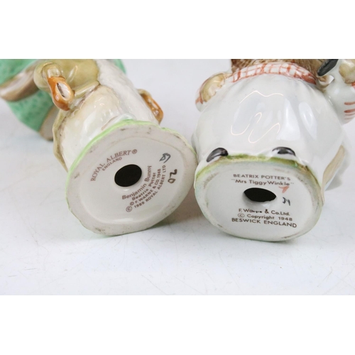 103 - Collection of 15 Beswick & Royal Albert Beatrix Potter porcelain figures to include Beswick Peter Ra... 