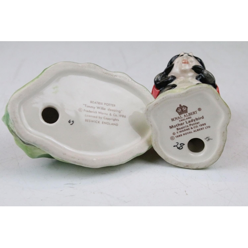 103 - Collection of 15 Beswick & Royal Albert Beatrix Potter porcelain figures to include Beswick Peter Ra... 