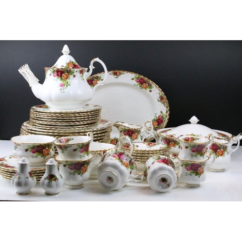 104 - Royal Albert 'Old Country Roses' tea, dinner & coffee ware to include 12 dinner plates, side plates,... 