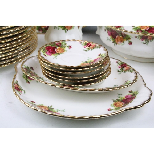 104 - Royal Albert 'Old Country Roses' tea, dinner & coffee ware to include 12 dinner plates, side plates,... 