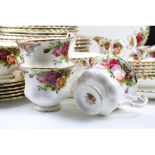 104 - Royal Albert 'Old Country Roses' tea, dinner & coffee ware to include 12 dinner plates, side plates,... 