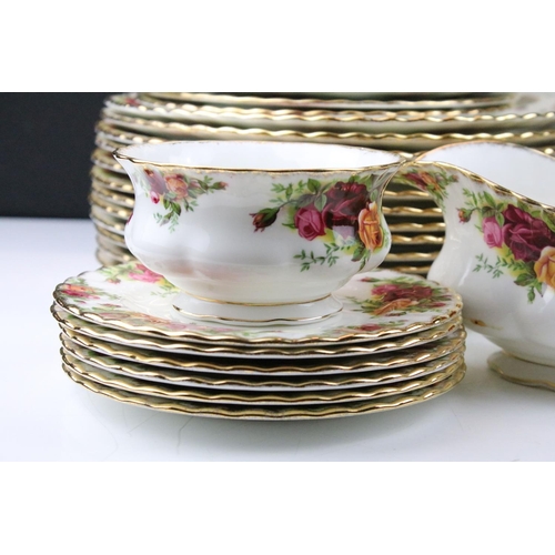 104 - Royal Albert 'Old Country Roses' tea, dinner & coffee ware to include 12 dinner plates, side plates,... 