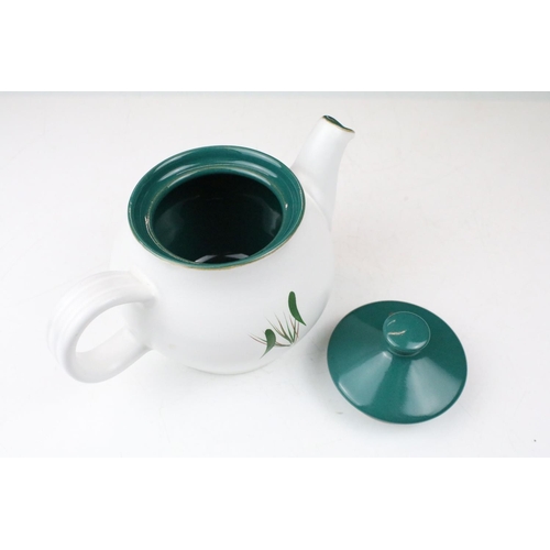 110 - Denby 'Greenwheat' pattern ceramics to include a tea set and tureens, plus a Denby green glazed cove... 