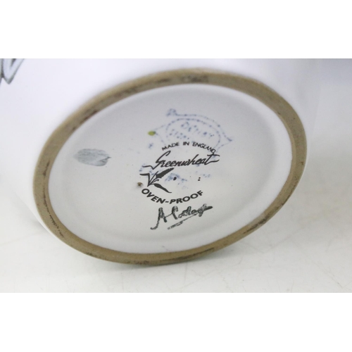 110 - Denby 'Greenwheat' pattern ceramics to include a tea set and tureens, plus a Denby green glazed cove... 