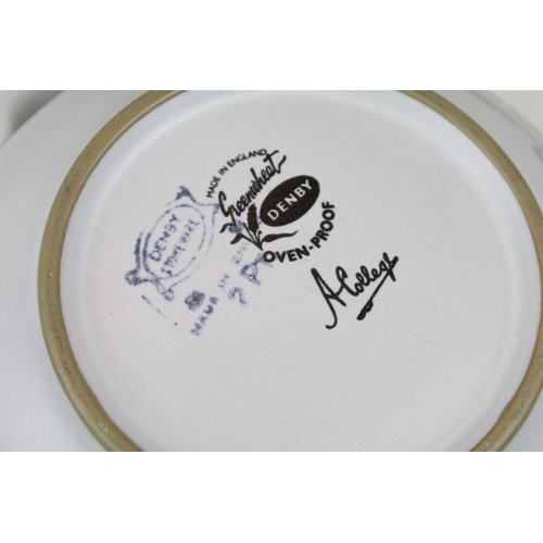 110 - Denby 'Greenwheat' pattern ceramics to include a tea set and tureens, plus a Denby green glazed cove... 