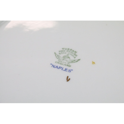 114 - Tuscan green ground floral tea ware to include 'Naples' and 'Windsor' pattern, featuring tea pot, su... 