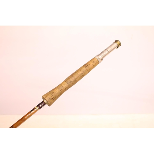 443 - J. S. Sharpe cane fishing rod, together with a Hardy's Marquis #6 fishing reel