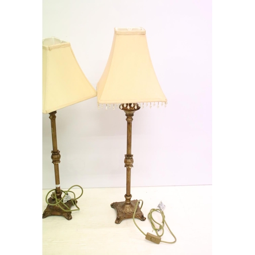 445 - Group of six vintage style contemporary table lamps to include two pairs with gilt finish, the other... 