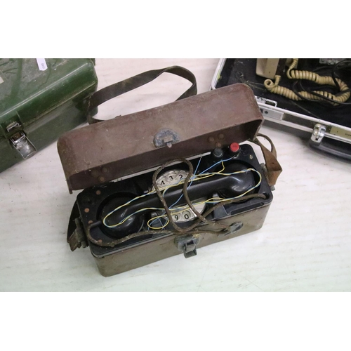 474 - Two engineers line testing telephones, one marked PO 704B to the case, together with further telepho... 