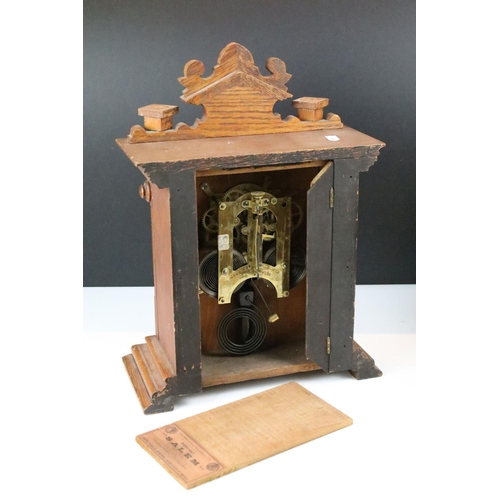 480 - H.A.C Art Deco mantel clock with silvered dial and Arabic numerals (approx 33cm wide), together with... 