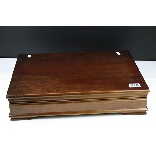 513 - K. Bright of Sheffield - An eight setting canteen of silver plated cutlery, together with a silver h... 