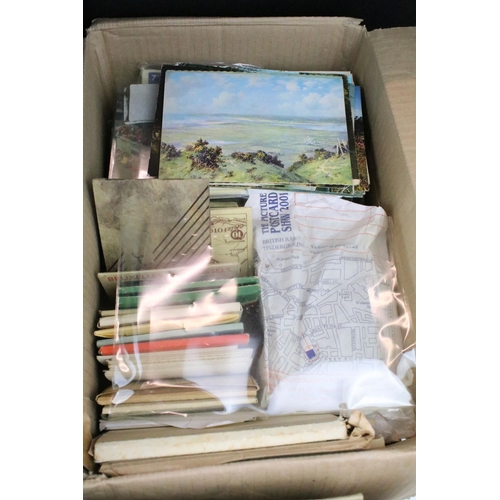 397 - Large collection of postcards housed within four boxes, early 20th century onwards, to include colou... 