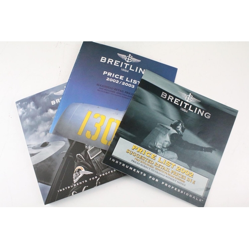 401 - Collection of 13 Rolex & Breitling watch catalogues, plus Breitling price lists, etc