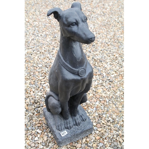 521 - Fibreglass model of a seated Greyhound, approx 77cm tall