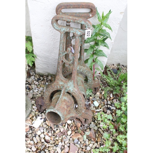 522 - Pair of Ayres Patent cast iron Cavendish Tennis Posts bases