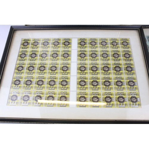 402 - Mixed ephemera & collectables to include framed stamp sheets, 'On His Majesty's Service' photographs... 