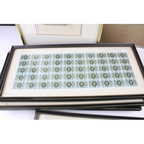 402 - Mixed ephemera & collectables to include framed stamp sheets, 'On His Majesty's Service' photographs... 