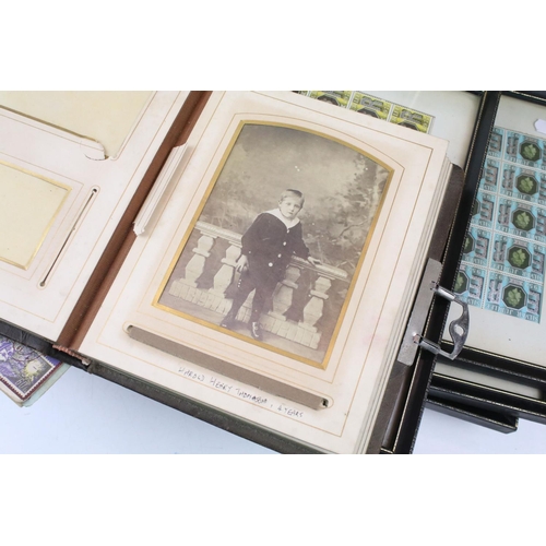 402 - Mixed ephemera & collectables to include framed stamp sheets, 'On His Majesty's Service' photographs... 