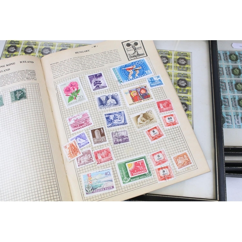 402 - Mixed ephemera & collectables to include framed stamp sheets, 'On His Majesty's Service' photographs... 