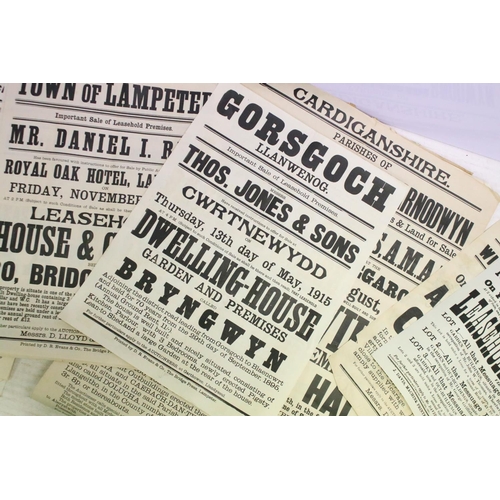 407 - Collection of 20 Welsh farm & property auction posters ranging from 1881 to 1930