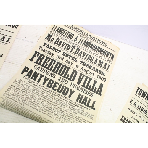 407 - Collection of 20 Welsh farm & property auction posters ranging from 1881 to 1930