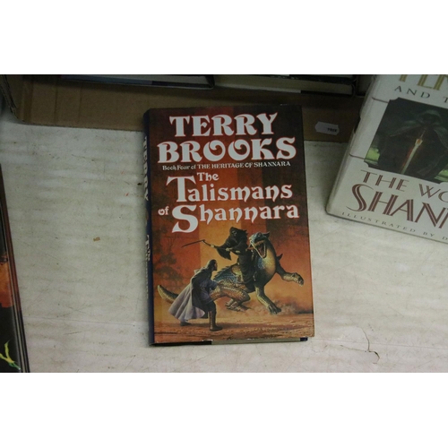 412 - Books - A collection of hardback fantasy books contained within two boxes, mostly Terry Brooks, to i... 