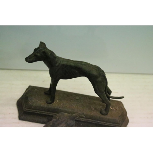 488 - Group of five cast iron dog ornaments and a horse example, tallest approx 18cm