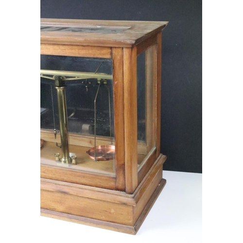 510 - Set of brass scales with copper pans, one depicting the Commonwealth Stadium, Edmonton, Alberta, hou... 