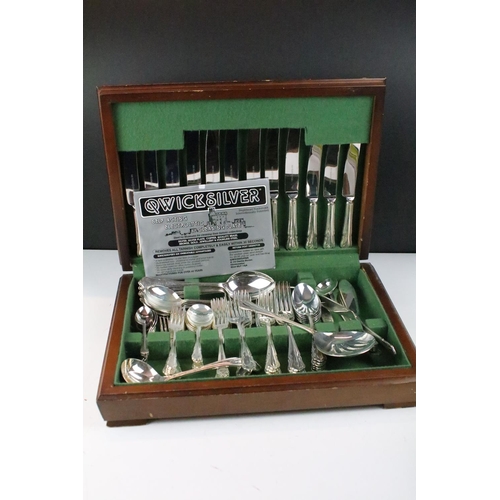 514 - Cased six setting canteen of silver plated cutlery together with a collection of theatre programmes