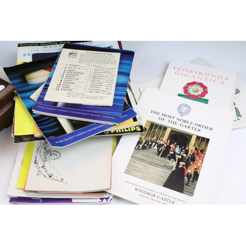 514 - Cased six setting canteen of silver plated cutlery together with a collection of theatre programmes