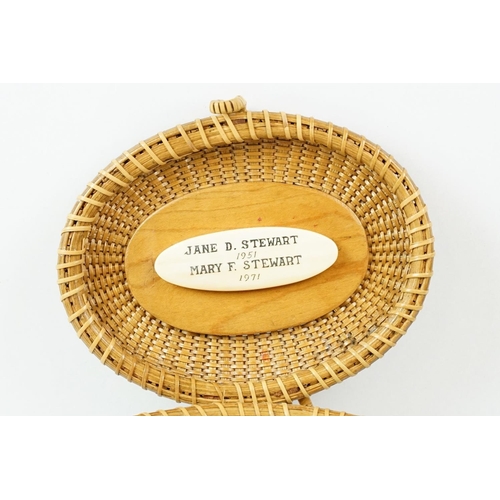 255 - Jose Formosa Reyes - Nantucket basket cocktail purse circa 1951. The purse of woven oval form with w... 