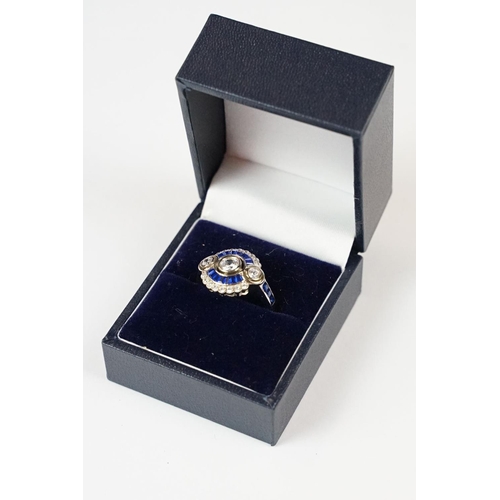 294 - Silver and CZ art deco style ring