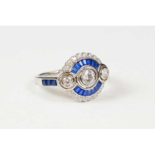294 - Silver and CZ art deco style ring