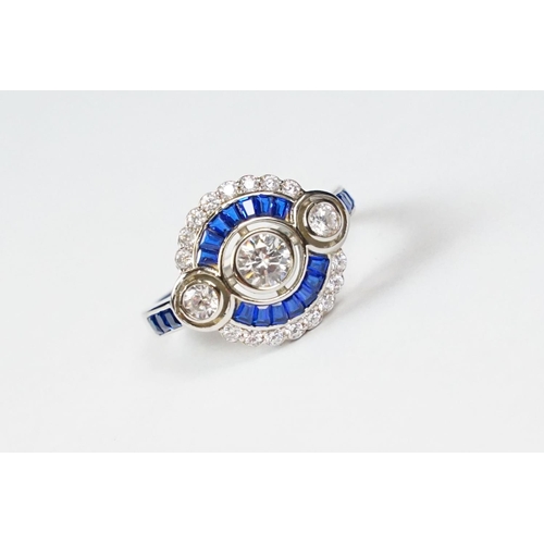 294 - Silver and CZ art deco style ring