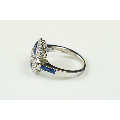 294 - Silver and CZ art deco style ring