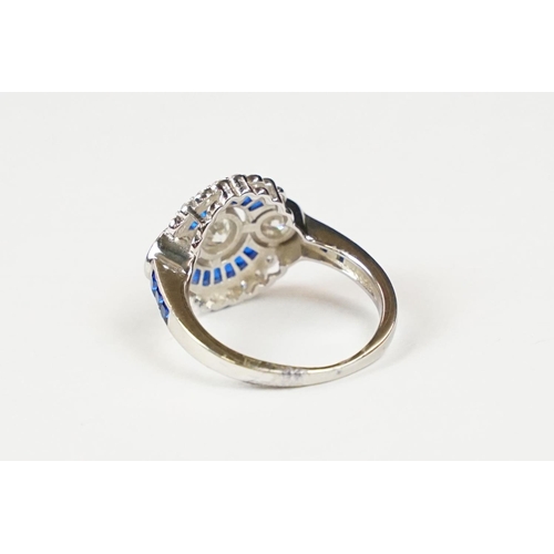 294 - Silver and CZ art deco style ring