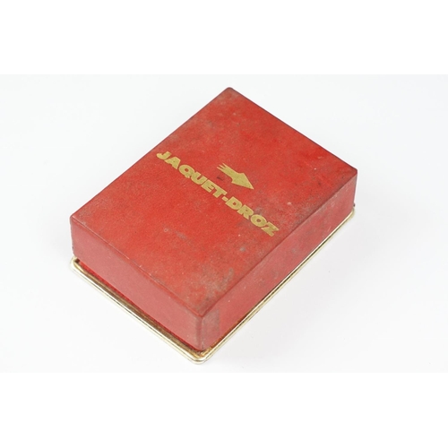 309 - Jaquet-Droz swiss made chrome manual wind pocket watch in original box