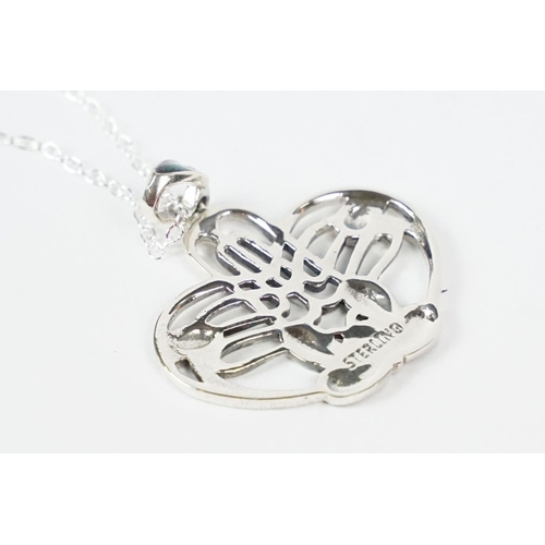 310 - Silver and enamel danish style pendant necklace