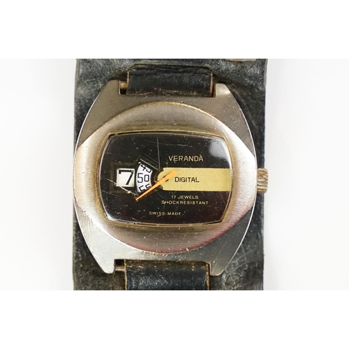 329 - Vintage Veranda jump hour digital gents watch